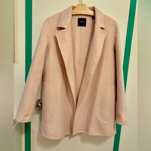 Theory Open Front Double-Face Wool/Cashmere Coat